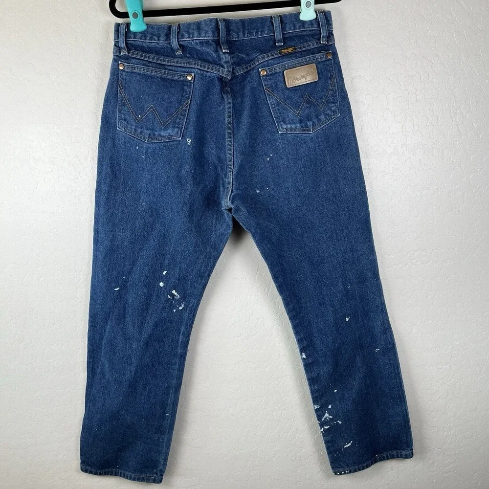 Wrangler 13MWZPW Cowboy Cut Original Fit Men's Jeans Size 36x32 Paint Distressed